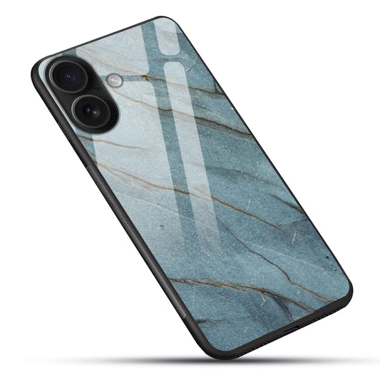 Blue Marble Texture Luxury Shockproof Glass Back Cover