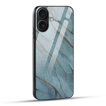 Blue Marble Texture Luxury Shockproof Glass Back Cover