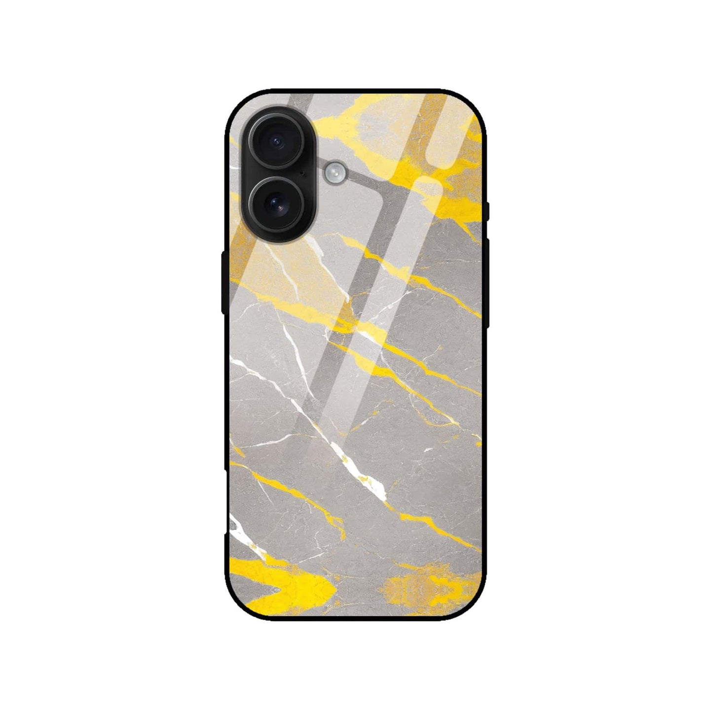 Premium Yellow Grey Marble Glass Case