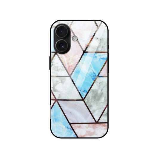 Luxury Pastel Geometric Marble Glass Case