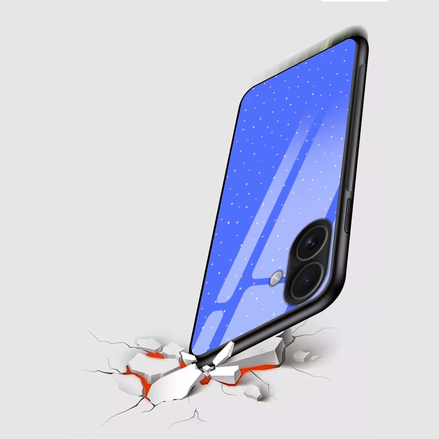 Blue Dotted Sky Glass Case – Premium Shockproof Cover