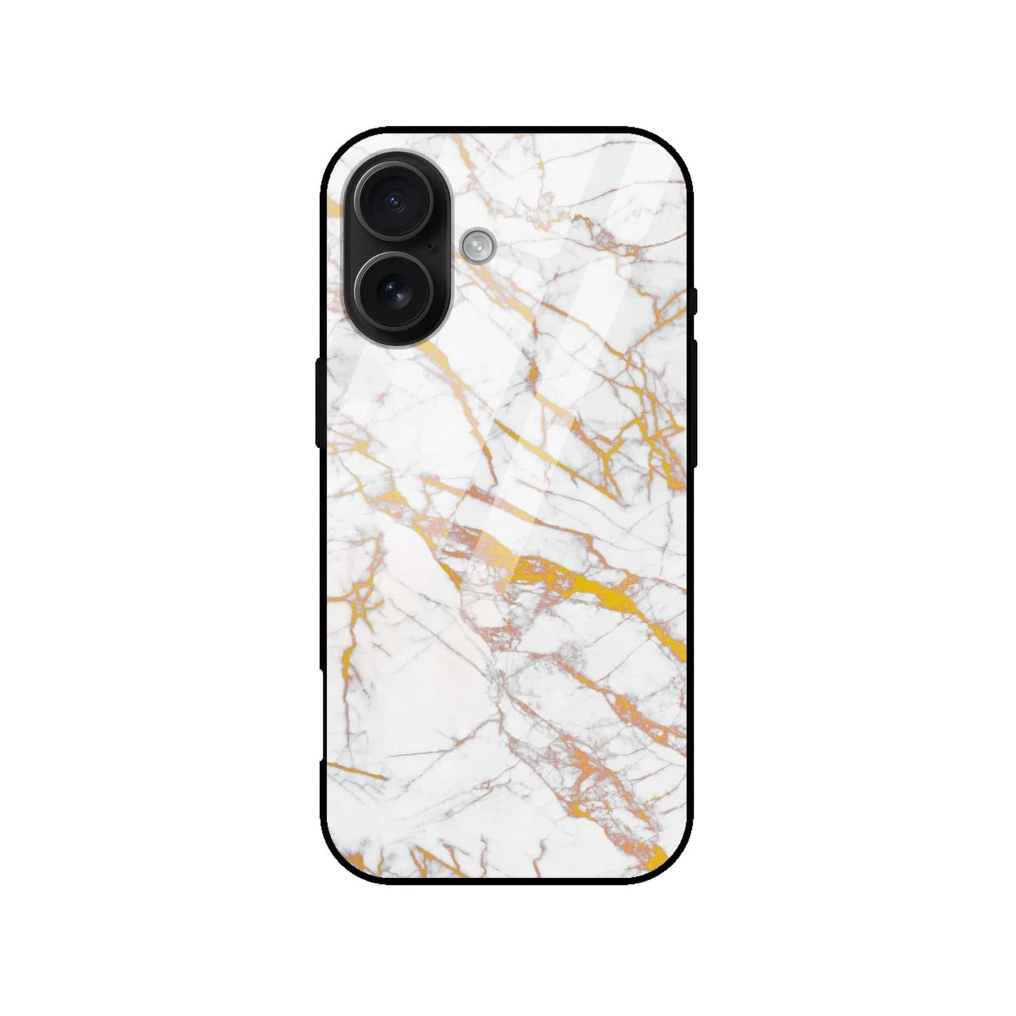 Luxury White Marble Gold Veins Glass Back Cover