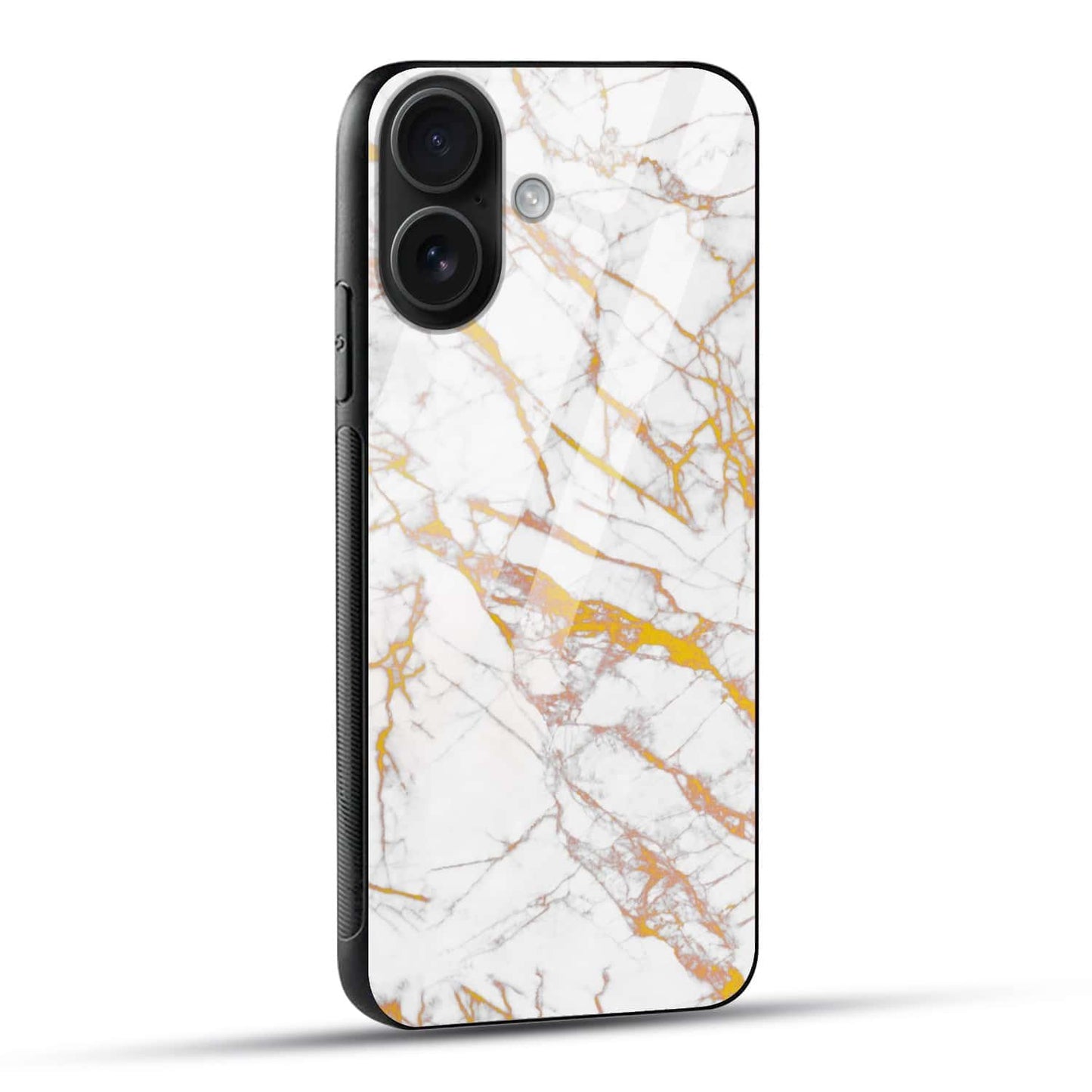 Luxury White Marble Gold Veins Glass Back Cover