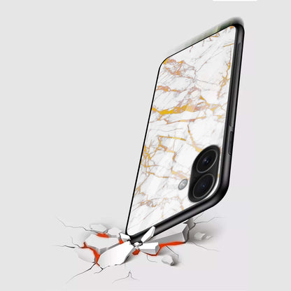 Luxury White Marble Gold Veins Glass Back Cover