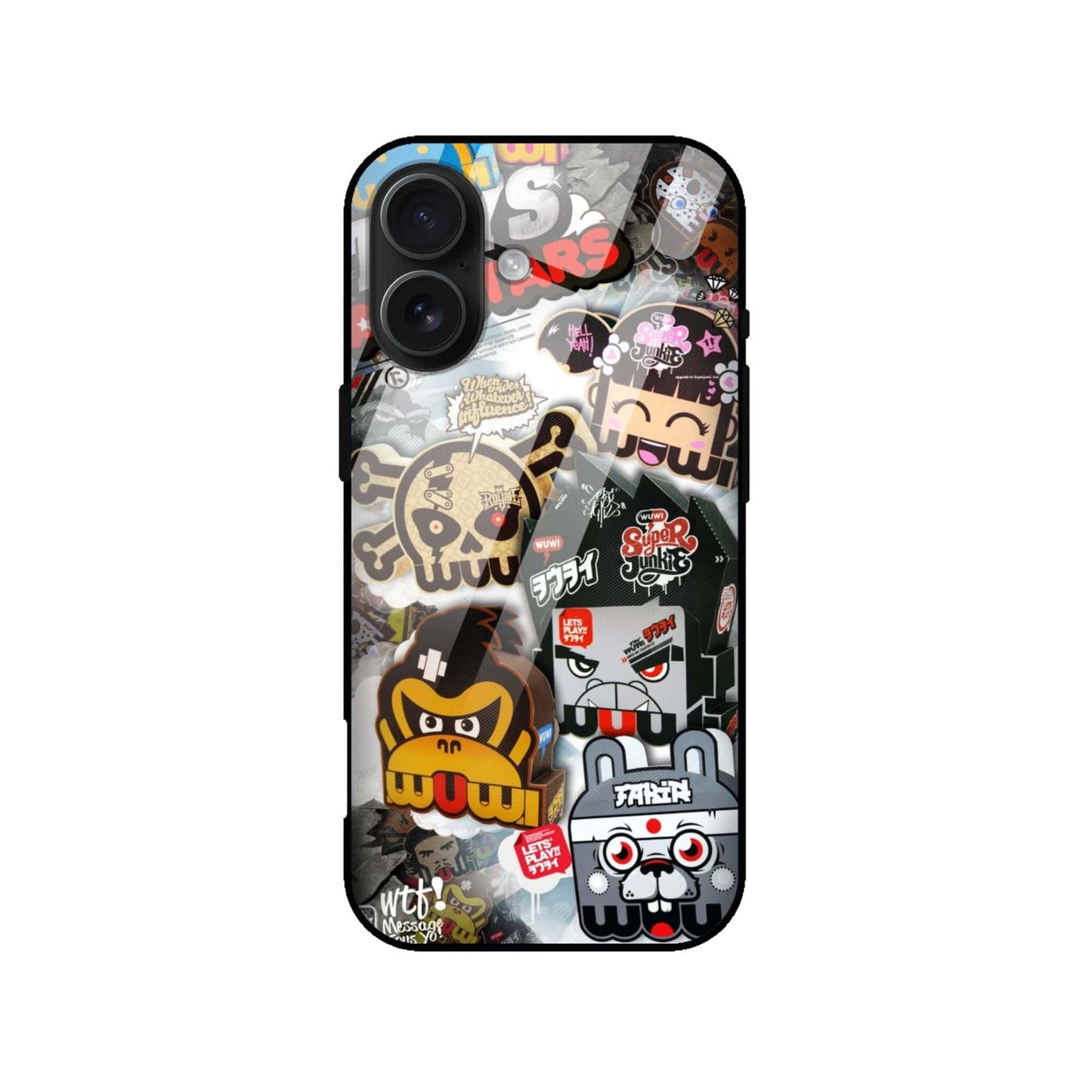 Sticker Bomb Cartoon Glass Case