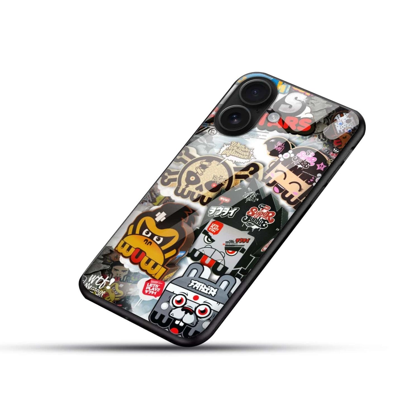 Sticker Bomb Cartoon Glass Case