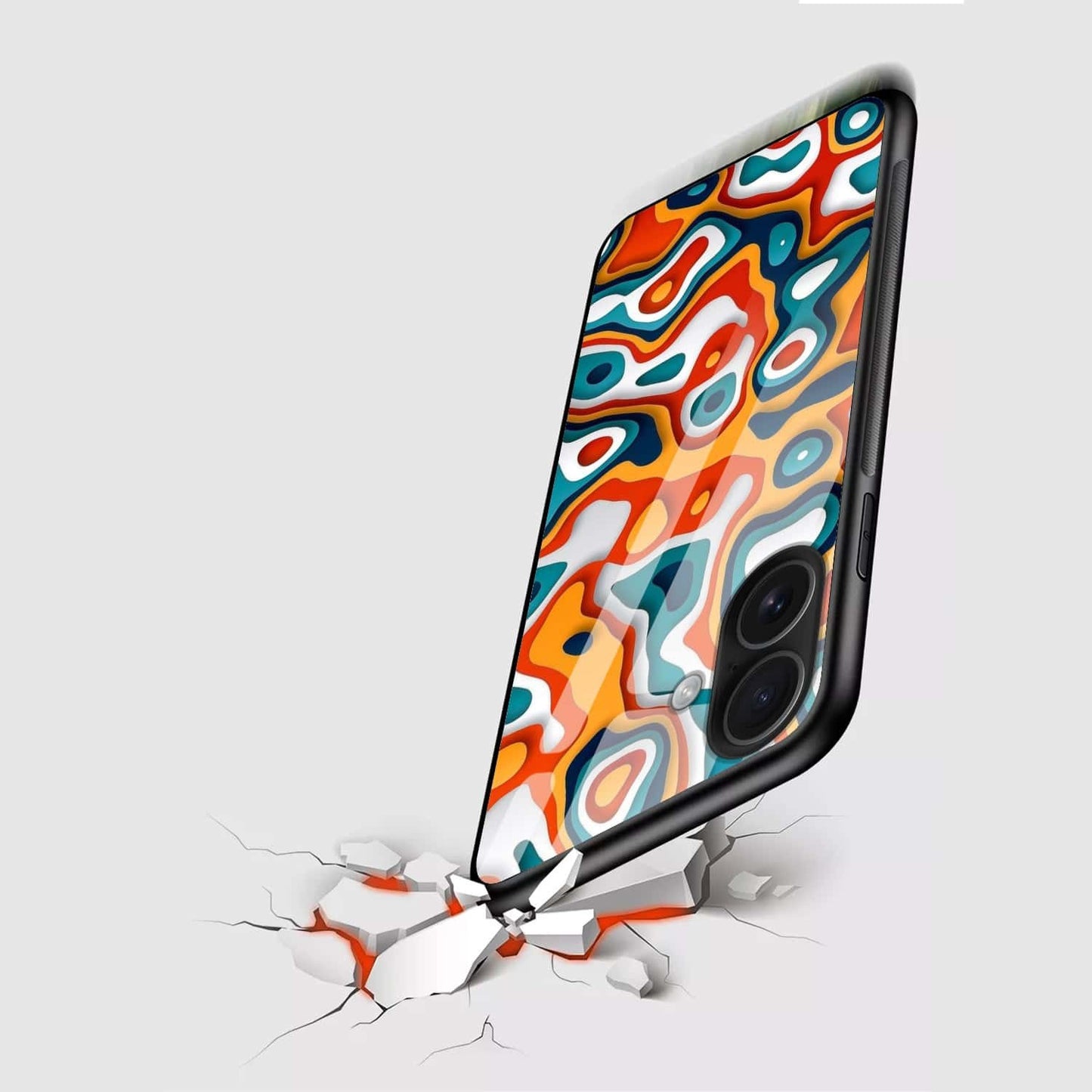 Abstract 3D Layered Art Glass Case