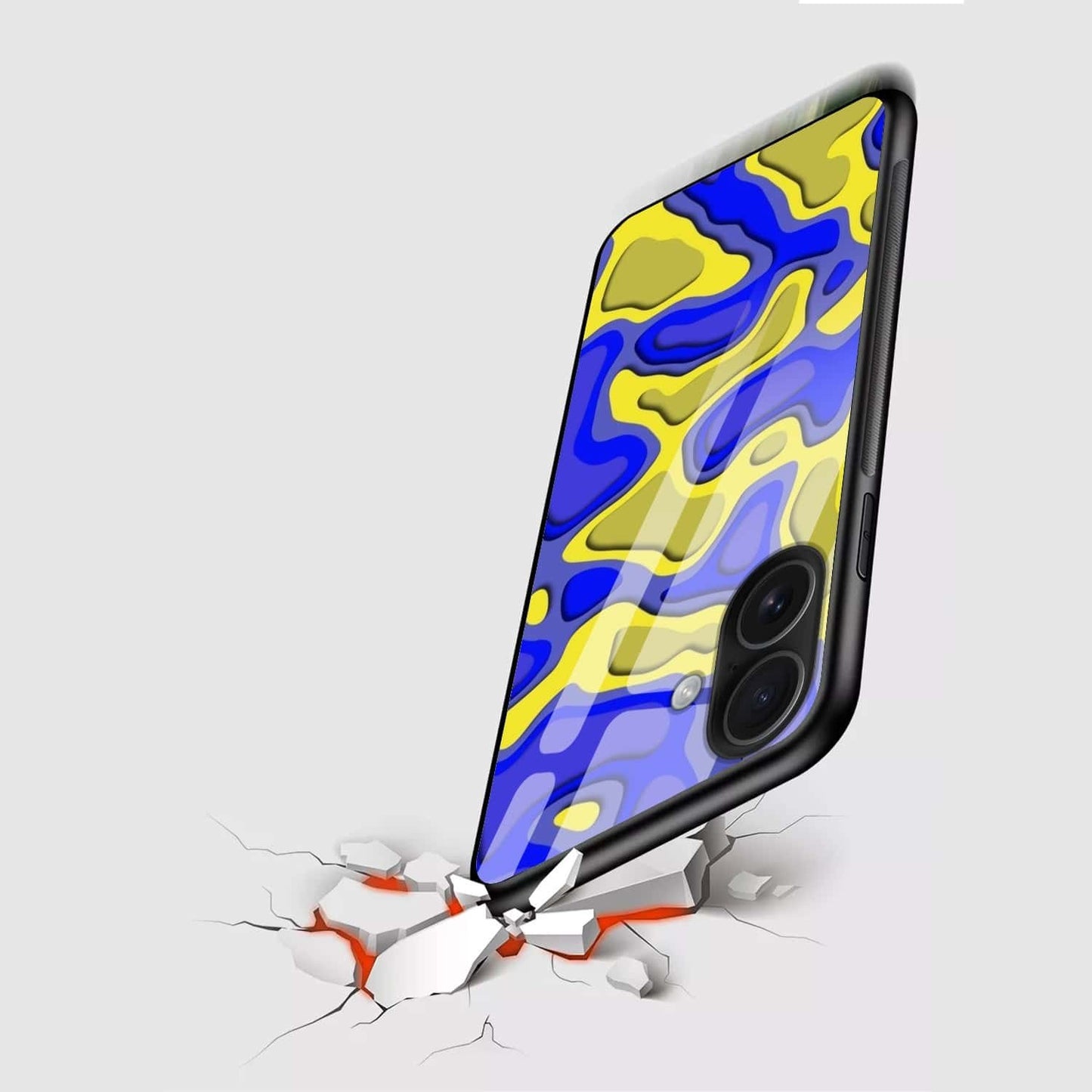 Abstract 3D Layered Art Glass Case