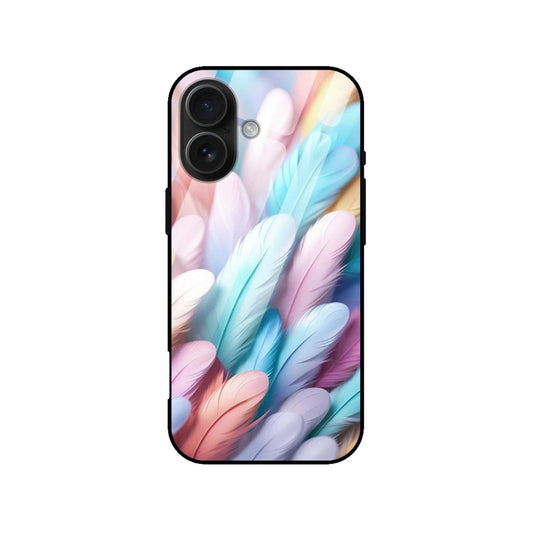 Pastel Feather Glass Case