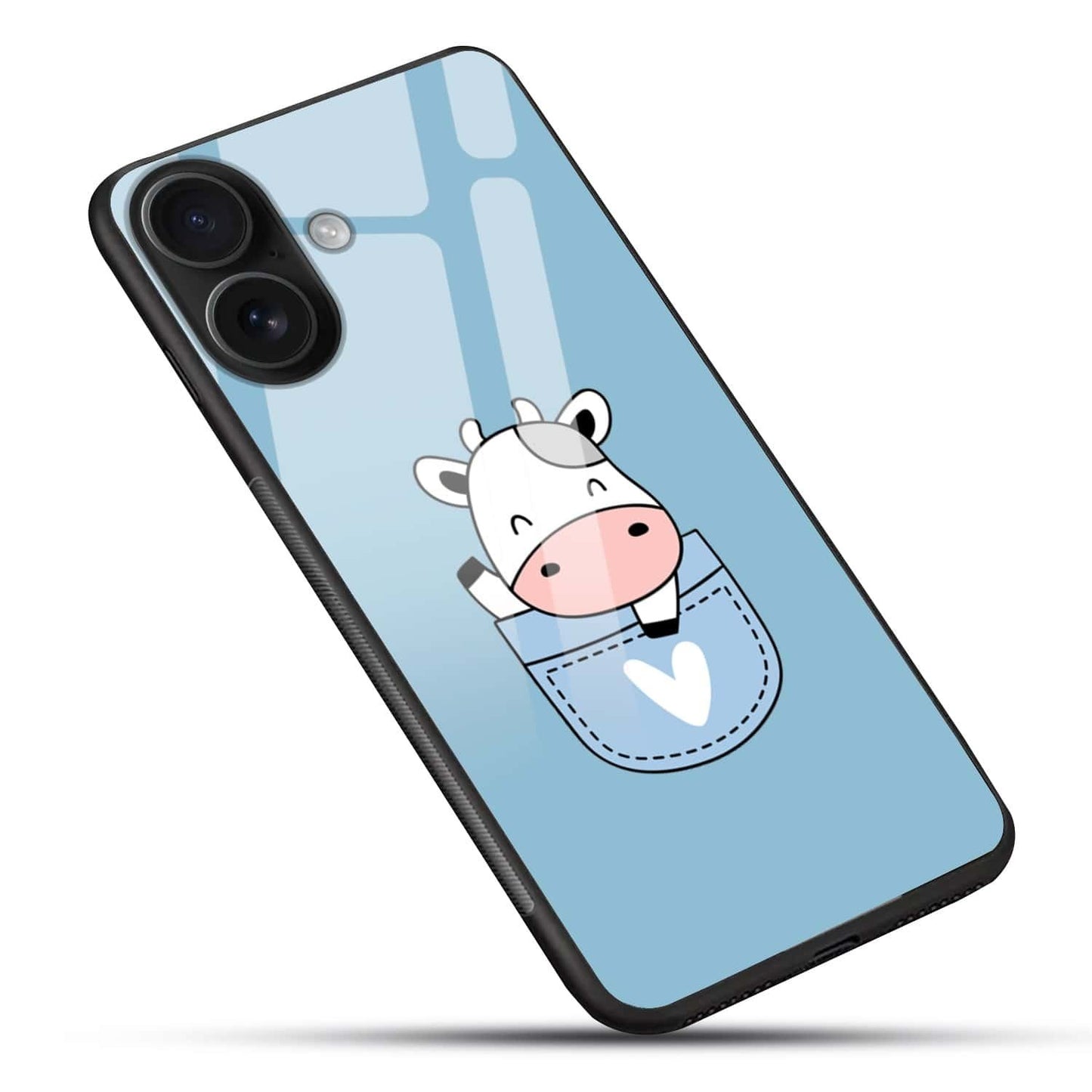 Cute Cow Pocket Glass Case