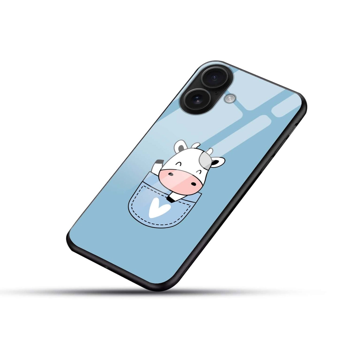 Cute Cow Pocket Glass Case