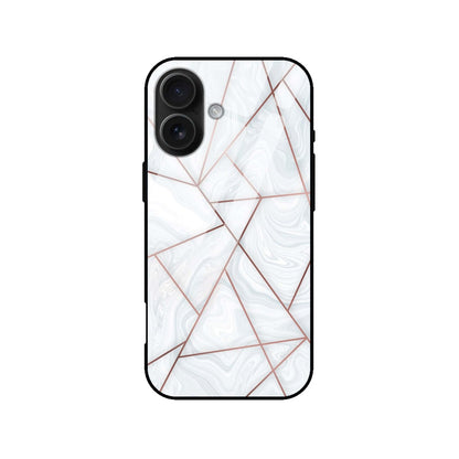 White Marble Geometric Glass Case