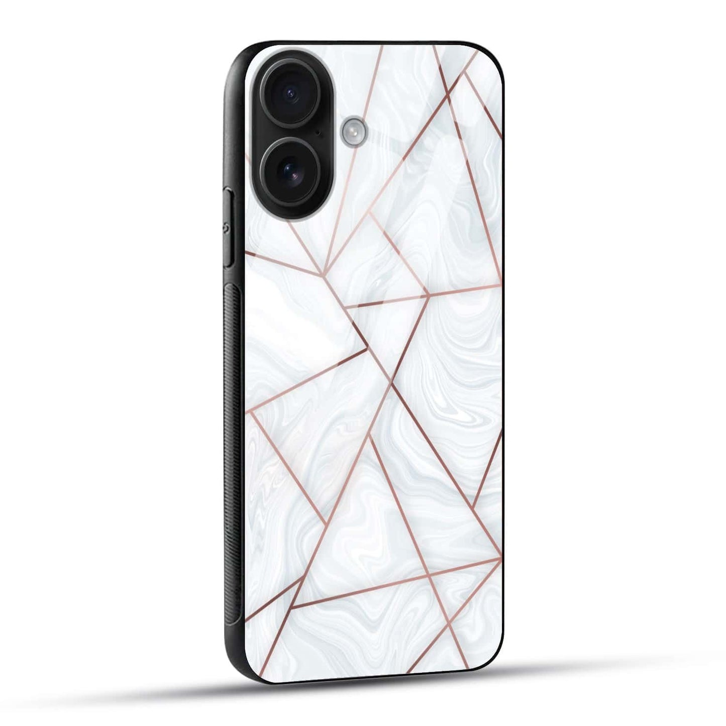 White Marble Geometric Glass Case