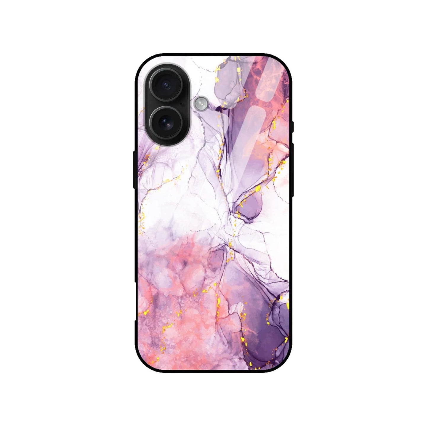 Purple Pink Marble Glass Case