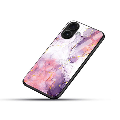 Purple Pink Marble Glass Case