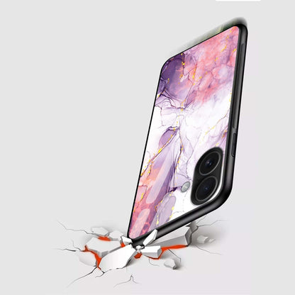 Purple Pink Marble Glass Case