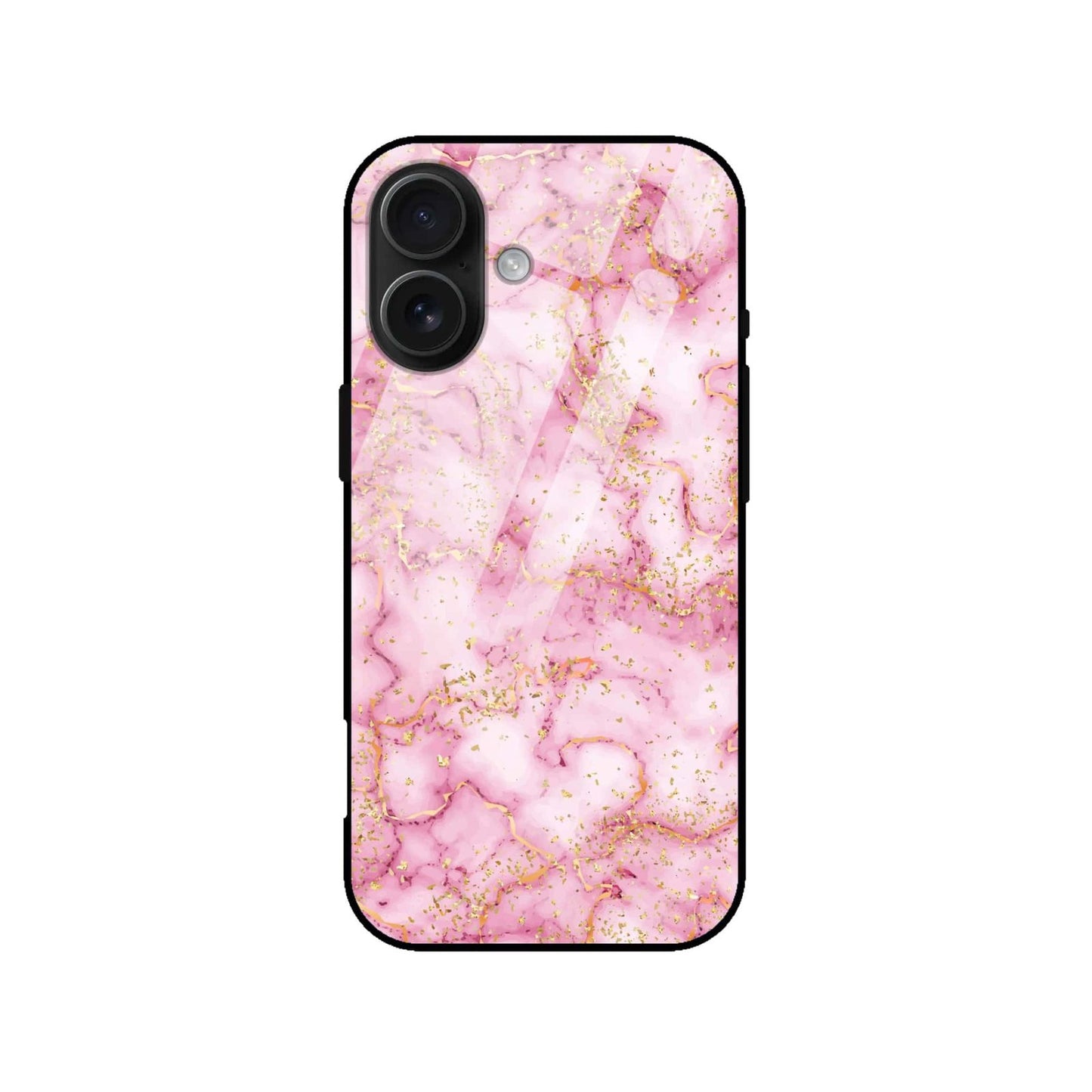 Pink Marble Luxe Glass Case