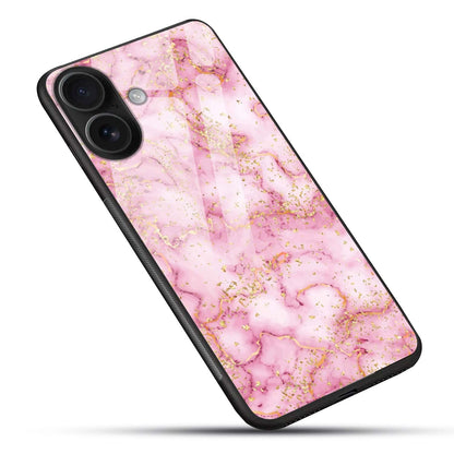 Pink Marble Luxe Glass Case