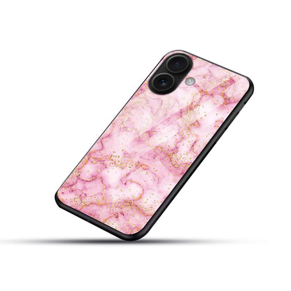 Pink Marble Luxe Glass Case
