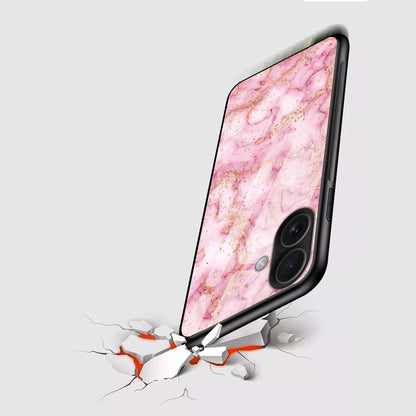 Pink Marble Luxe Glass Case
