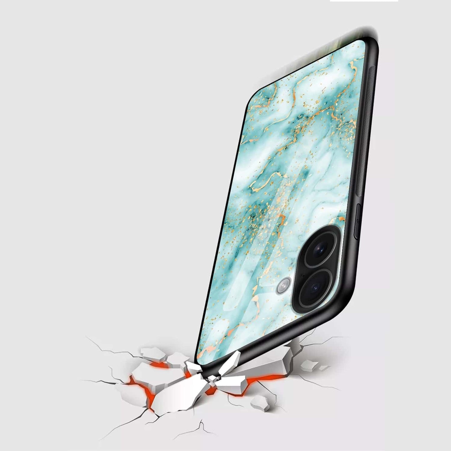 Aqua Marble Luxury Glass Phone Case