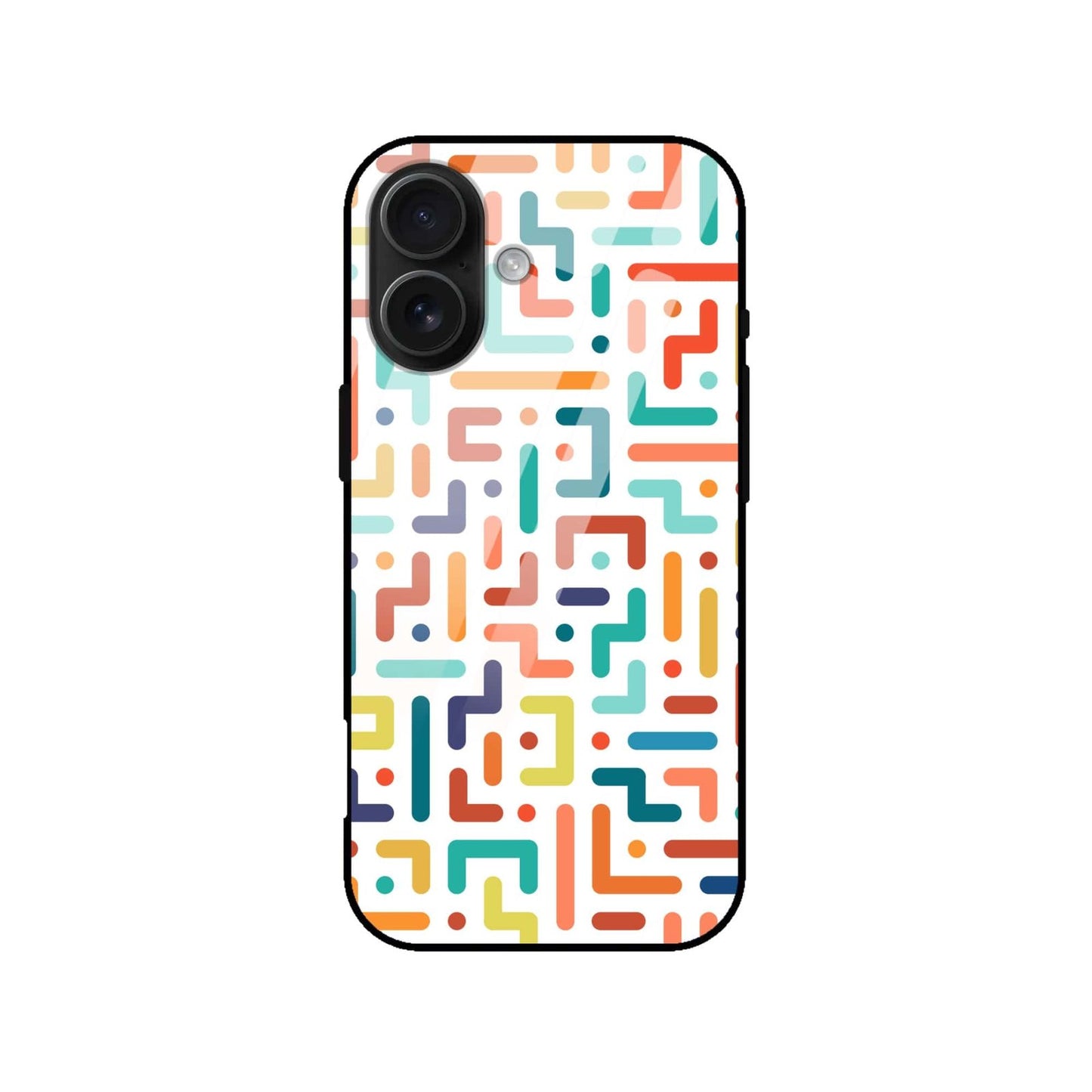 Colorful Maze Pattern Glass Case