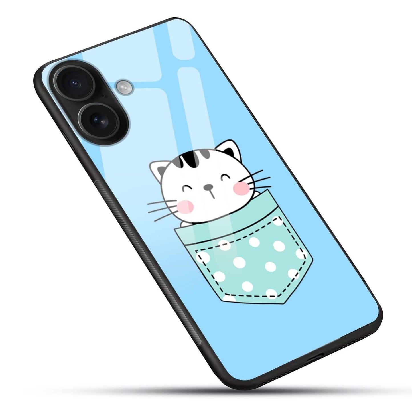 Cute Cat Pocket Glass Case
