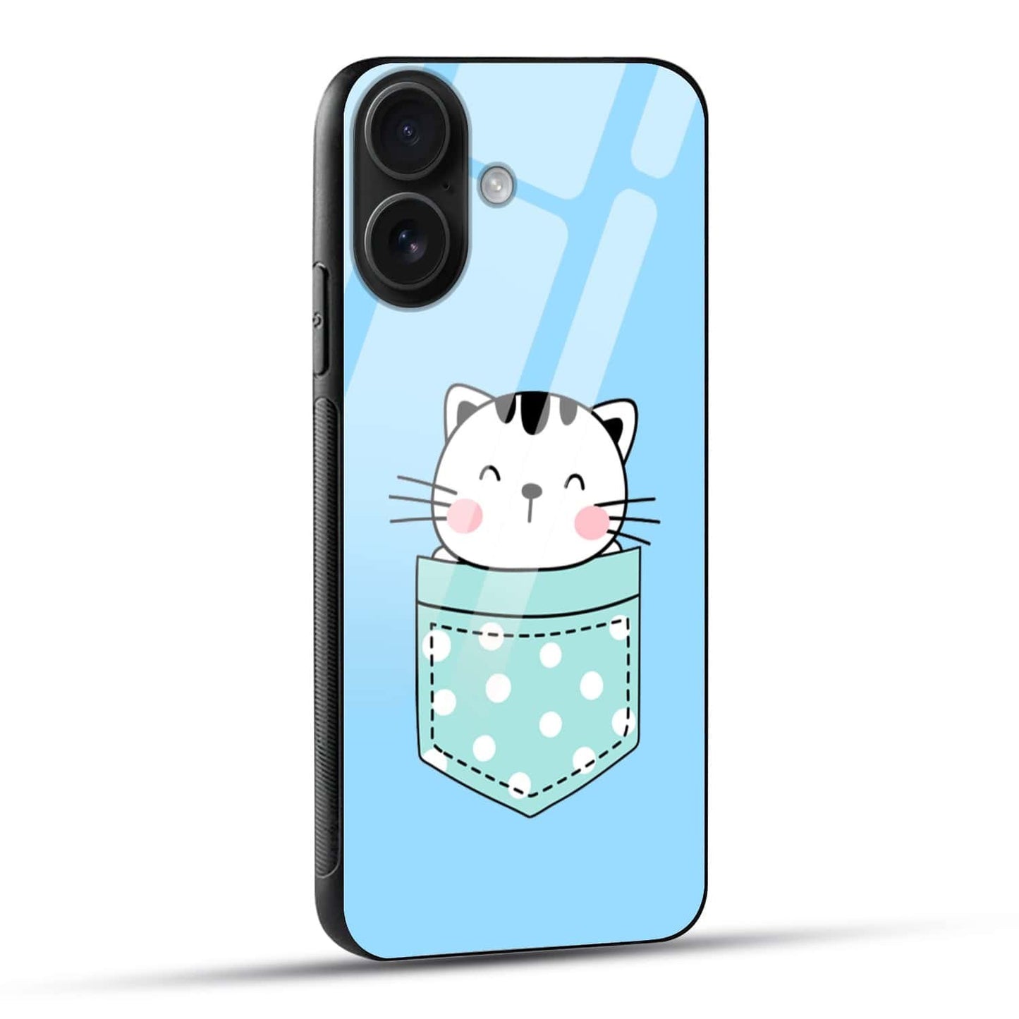 Cute Cat Pocket Glass Case
