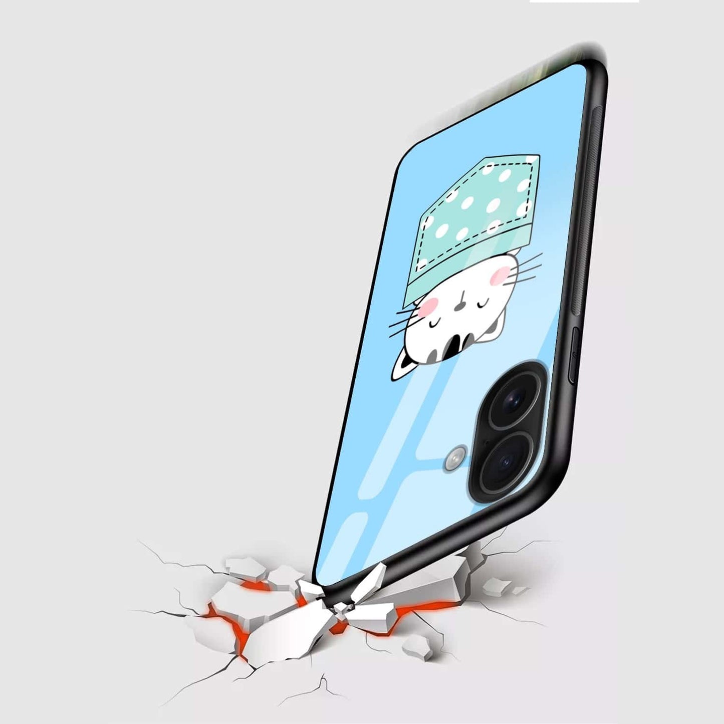 Cute Cat Pocket Glass Case