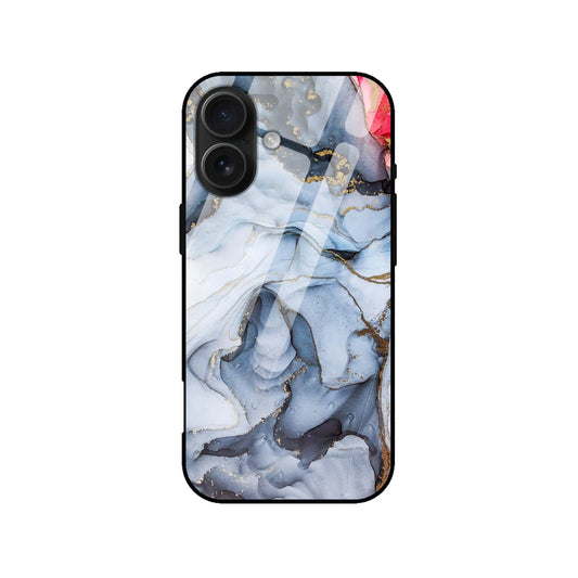 Blue Gold Abstract Glass Case