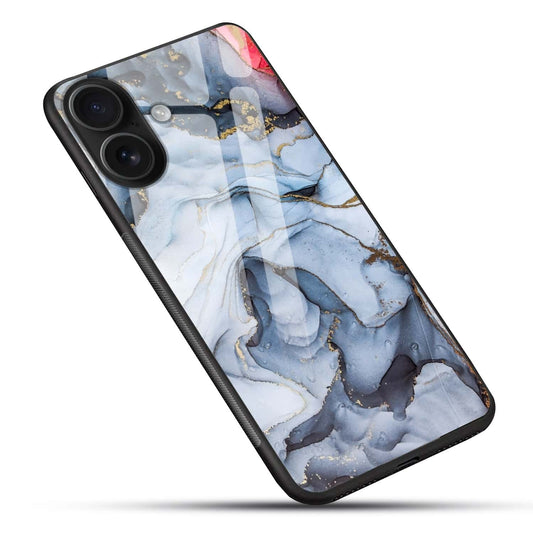 Blue Gold Abstract Glass Case