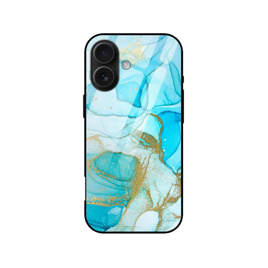 Blue Ocean Marble Glass Case