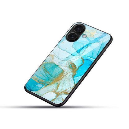 Blue Ocean Marble Glass Case