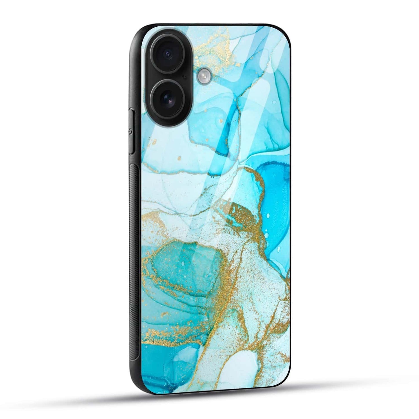 Blue Ocean Marble Glass Case