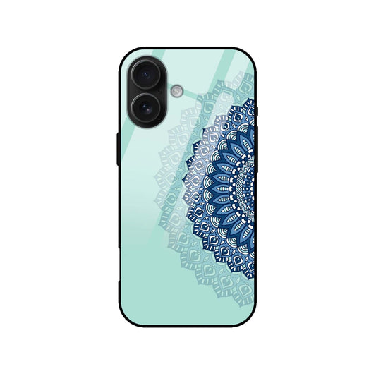 Aqua Mandala Pattern Glass Case