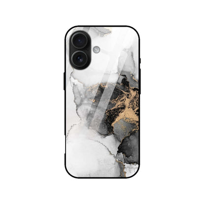 Luxury Black & Gold Marble Glass Back Case