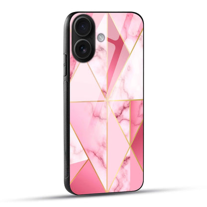 Pink Geometric Marble Glass Case
