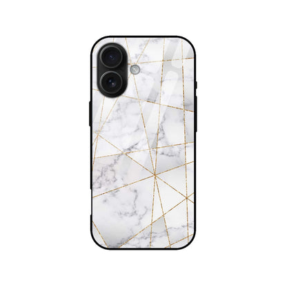 Luxury White Marble Gold Line Glass Phone Case
