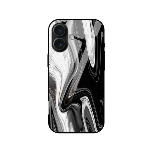 Black Abstract Swirl Glass Back Case