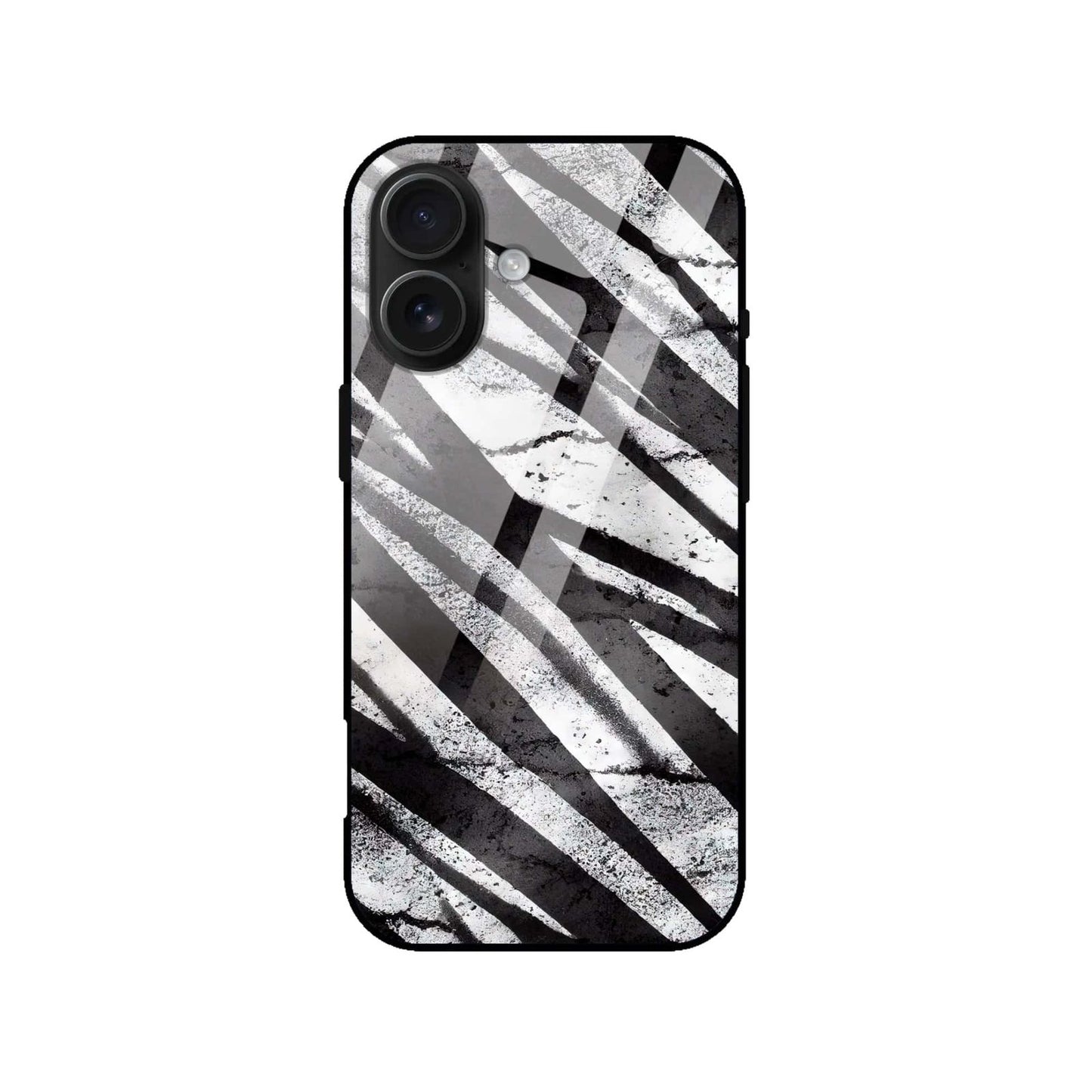Black Abstract Swirl Glass Back Case