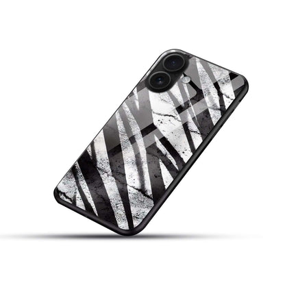 Black Abstract Swirl Glass Back Case