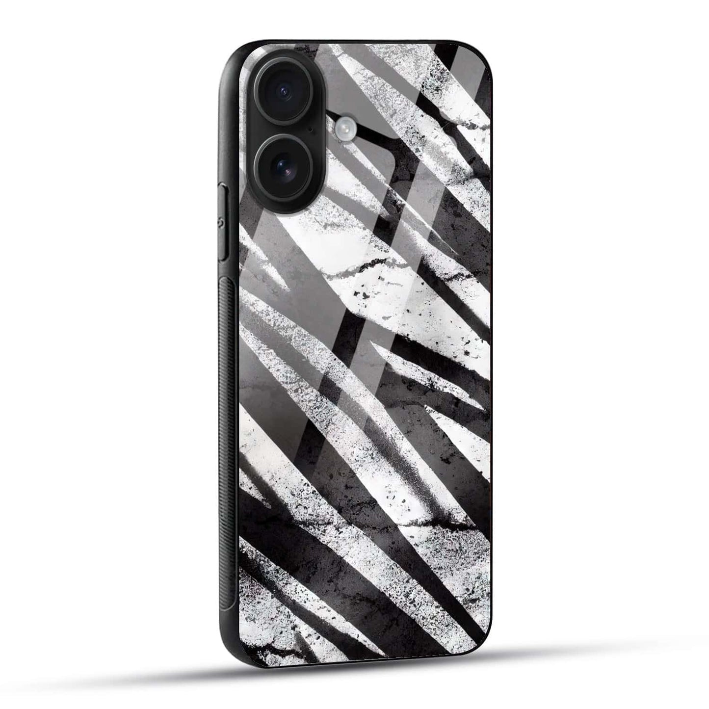 Black Abstract Swirl Glass Back Case