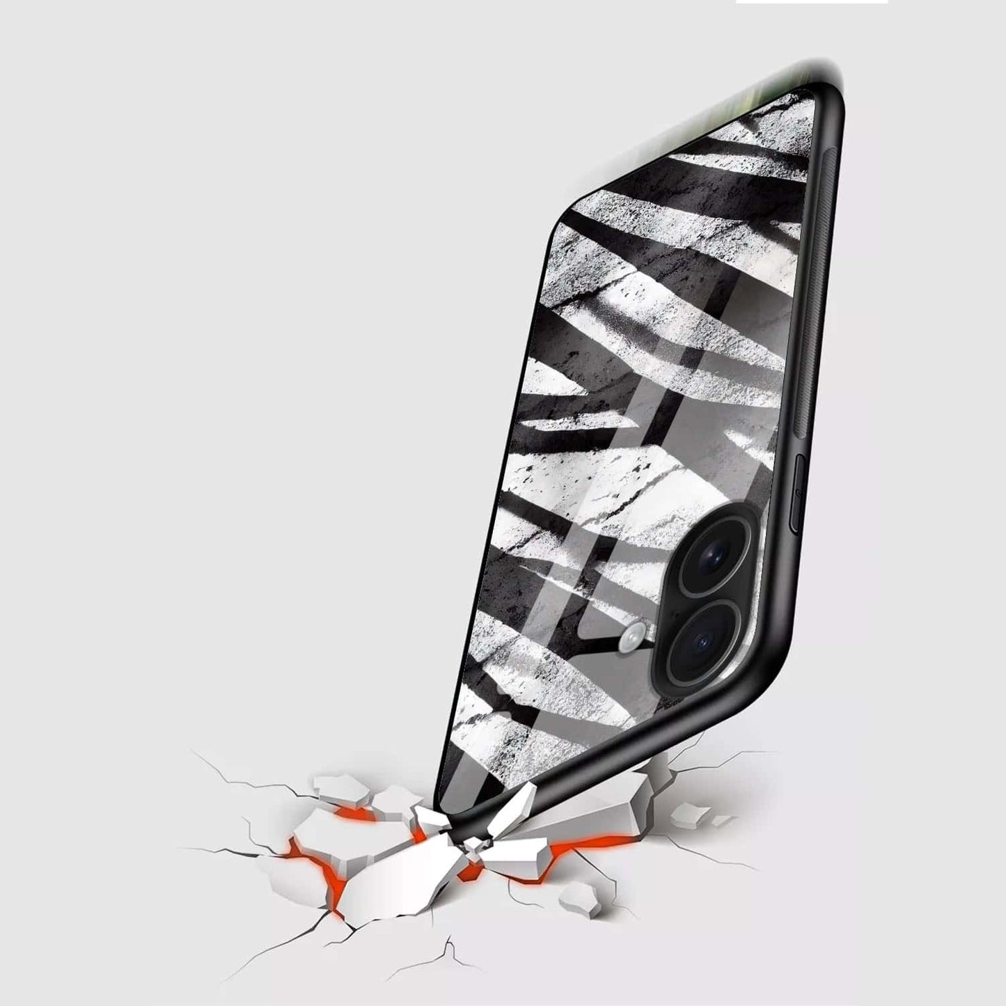 Black Abstract Swirl Glass Back Case