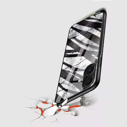 Black Abstract Swirl Glass Back Case