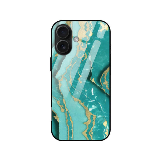Blue Gold Marble Luxe Glass Back Case