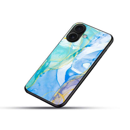 Aqua Marble Glass Case