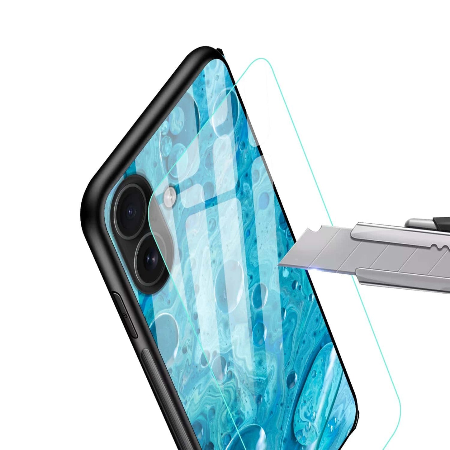 Aqua Bubble Glass Case