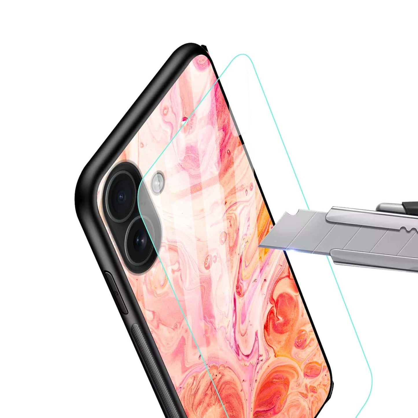 Abstract Marble Glass Back Cover