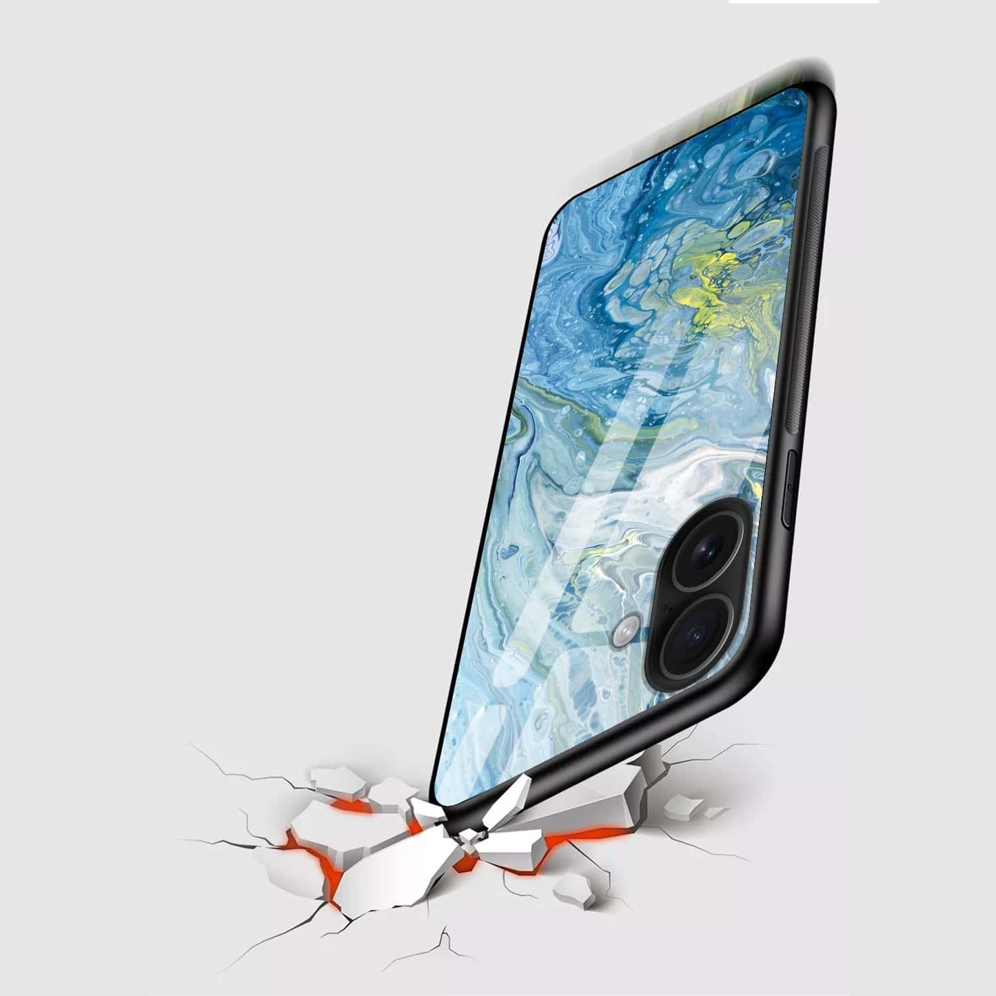 Arctic Flow: Glass Back Protective Phone Case (iPhone/Android)