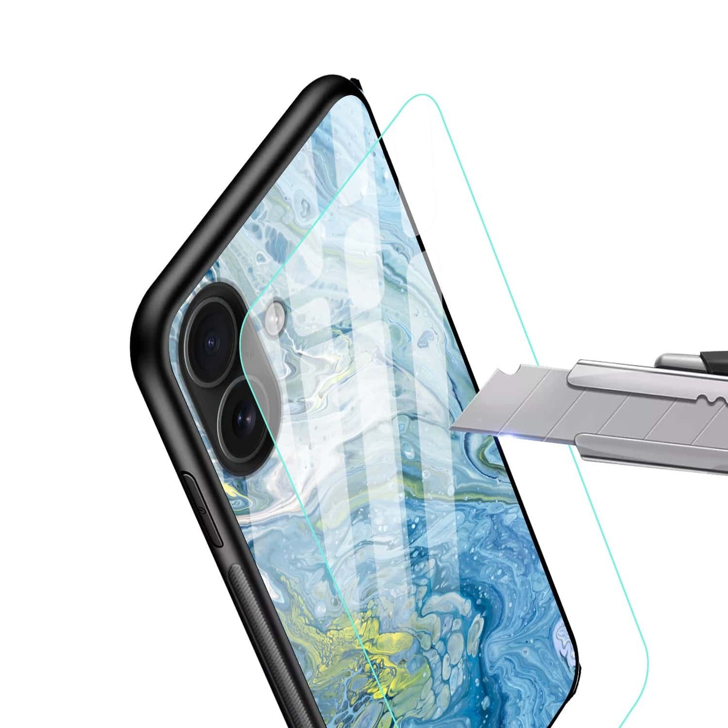 Arctic Flow: Glass Back Protective Phone Case (iPhone/Android)
